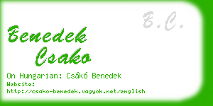 benedek csako business card